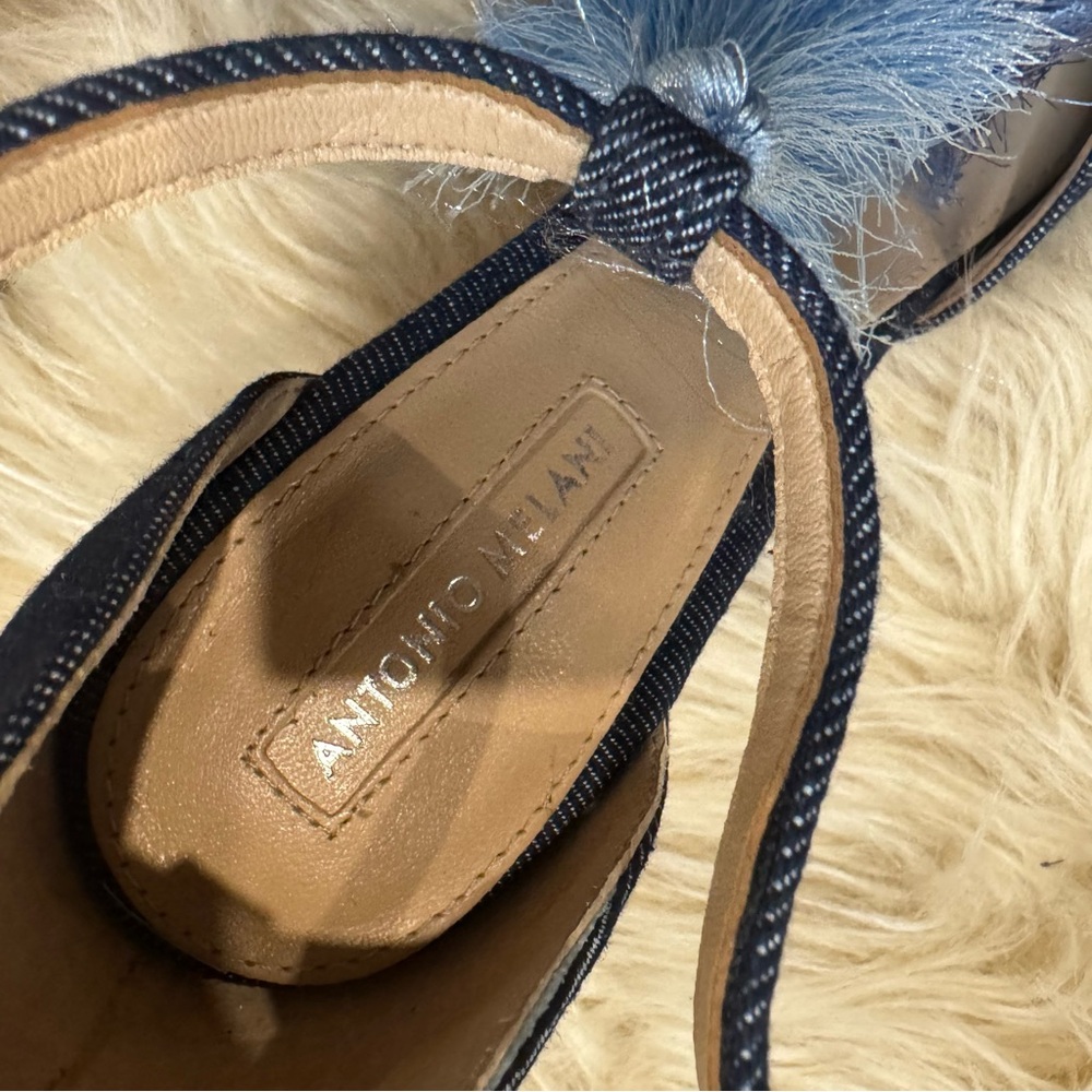 ANTONIO MELANI Navy and Light Blue Tassel Heels - Picture 6 of 6